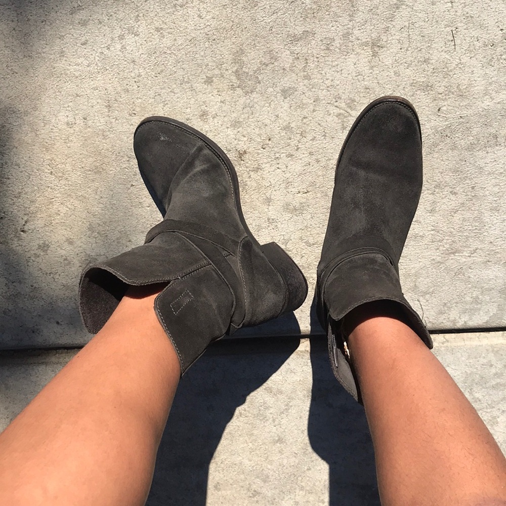 J Crew Black Suede Booties